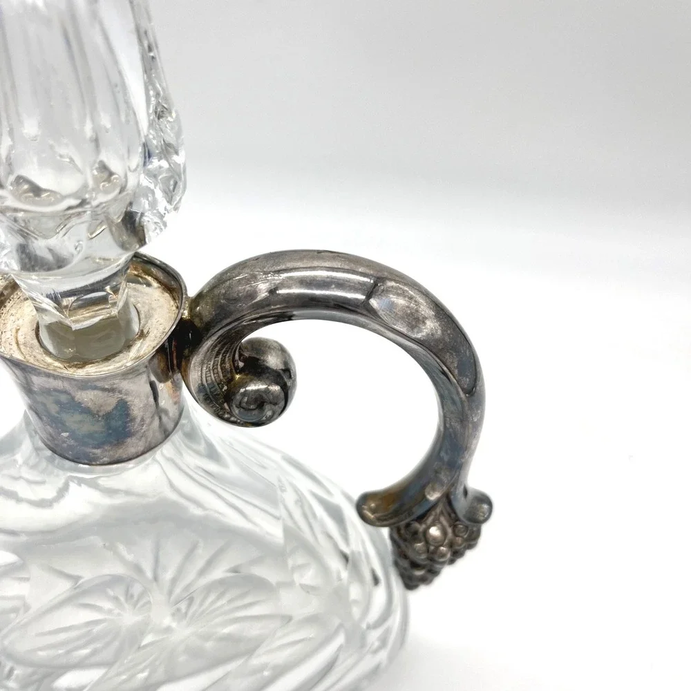 Antique Spritzer & Fuhrmann Sterling Silver‎ & Crystal Decanter Germany